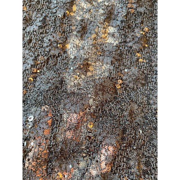 Vintage Black Lace Long Sleeve Top With Sequins - Size L Whimsygoth Cutegoth Y2K - Picture 7 of 10